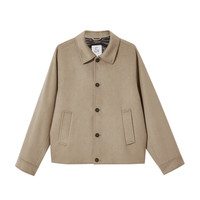 杰克·琼斯（JACK&JONES）春秋时尚百搭休闲舒适多色外套翻领直筒毛呢大衣男224427024 E13棕褐色调 190/108A/XXL