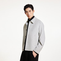 杰克·琼斯（JACK&JONES）春秋时尚百搭休闲舒适多色外套翻领直筒毛呢大衣男224427024 G41浅花灰色 190/108A/XXL