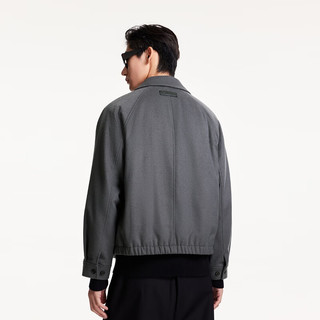 杰克·琼斯（JACK&JONES）春秋时尚百搭休闲舒适多色外套翻领直筒毛呢大衣男224427024 E39磁铁灰 185/104A/XL