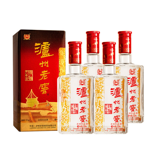 88VIP：泸州老窖 六年窖头曲 52%vol 浓香型 500ml*4瓶