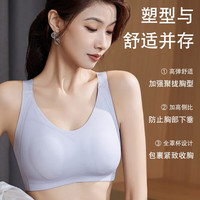芬腾内衣女士无钢圈大胸显小光面薄款透气文胸聚拢无痕全罩杯胸罩 灰紫【大胸显小显瘦】 L