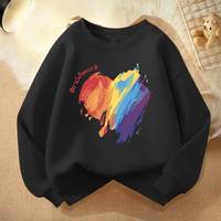 Lavi儿童卫衣薄款舒适套头衫中大童洋气帅气可爱百搭秋装 油漆-黑 110cm（身高90-105厘米）