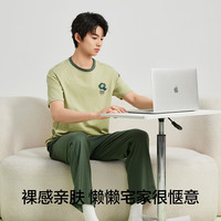 有棵树 YOUKESHU纯棉睡衣男2025年新款新疆精梳棉可外穿短袖长裤男士家居服套装