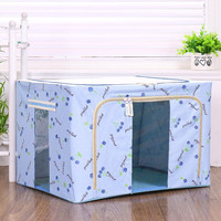 蜗家简约 WOJIASIMPLE 衣服收纳箱布艺箱牛津布被子收纳袋玩具储物箱子衣柜收纳盒S1010 蓝色樱桃