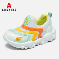 ABC KIDS儿童学步鞋2025春季毛毛虫可爱时尚百搭男女童休闲鞋子 米白/亮黄 26 码内长16.6CM/脚长15.6CM