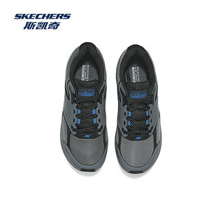 斯凯奇（Skechers）暮光跑鞋丨2024男子复古休闲鞋轻盈运动鞋透气男跑步鞋 炭灰色/蓝色/CCBL 39.5