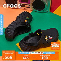 crocs 卡骆驰 波波洞洞鞋男户外沙滩鞋包头拖鞋女鞋|207937 黑色-001 尺码偏大，选小一码 44 (280mm) 44(280mm)