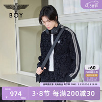 BOY LONDON 秋24款三鹰标满印休闲开衫棒球服外套N12015 黑色 L