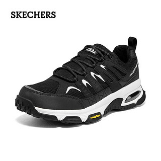 斯凯奇（Skechers）男士舒适软底运动休闲鞋耐磨徒步鞋厚底户外登山鞋 214C-BKW黑色/白色 40