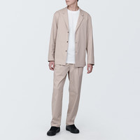 無印良品 MUJI(無印良品 )男式 不易褶皱 抽褶宽版裤 男士裤子男款 长裤 早秋 AE0WTA4S