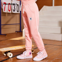 Converse 匡威童装女童保暖加绒长裤秋冬儿童针织休闲运动裤子 烛光桃 130 /56 【身高116-122cm】 130(7/6X)