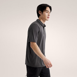 ARC'TERYX始祖鸟 CORMAC POLO SS 轻量 男子 速干短袖POLO衫 Black Heather/黑灰色 M