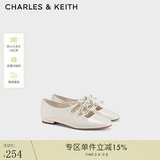 CHARLES & KEITH 女士蝴蝶结漆皮平底玛丽珍鞋 CK1-70900519