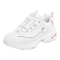 斯凯奇（Skechers）女鞋透气新款厚底增高老爹鞋耐磨运动鞋时尚百搭休闲鞋 白色/玫瑰金色 35