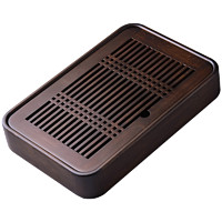尚言坊竹制茶盘家用简约小型储水式沥水家用办公功夫茶具干泡茶台