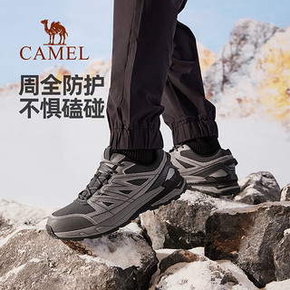 骆驼（CAMEL）2024秋季户外徒步登山鞋男女减震防滑爬山运动鞋子F14C097604 浅米白/棕/青灰，男 41