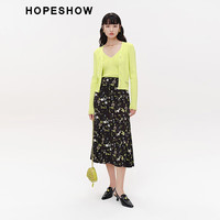 红袖奥莱春季新款女装纯色单排扣V领针织开衫套装 217