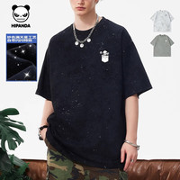 HI PANDA你好熊猫短袖T恤男2025夏季潮流ins时尚高街满天星重磅体恤男半袖 【满天星】-#JDP口袋熊猫