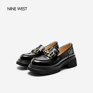 NINE WEST 赵露思同款玖熙厚底乐福鞋女2025春季新款学院风配裙子