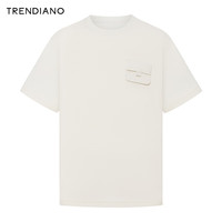 TRENDIANO 树皮皱提花短袖2024年夏季潮流短袖T恤男潮 灰白 XL
