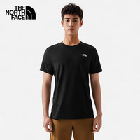 北面(The North Face)棉T恤男款春夏户外休闲圆领柔软舒适短袖7WCJ JK3/黑色 M