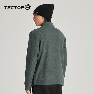 探拓（TECTOP）抓绒衣男外套摇粒绒保暖打底衫 男款仓石绿 2XL