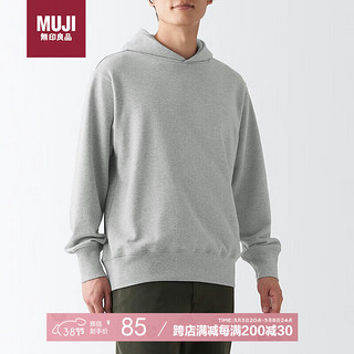 MUJI 無印良品 无印良品（MUJI）男式 紧密织毛圈 套头卫衣 连帽卫衣 ABI09A2A 灰色 M