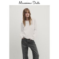 Massimo Dutti春季2025女装休闲舒适亲肤打底长袖T恤06884906 米白色 L