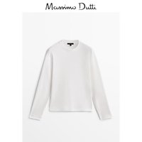 Massimo Dutti春季2025女装休闲舒适亲肤打底长袖T恤06884906 米白色 M