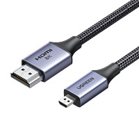 绿联Micro HDMI转HDMI2.1转接线8K60Hz高清转换线 笔记本电脑平板手机相机便携屏接电视连接线1米15516