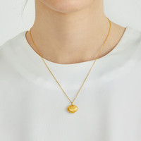 周生生女神节礼物 黄金吊坠足金文化祝福如意金锁长命锁92050P计价 2.7克(含工费100元)