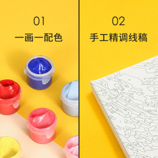 自油自画 数字油画diy卧室手绘手工填充填色花卉油彩画 蔷薇花园
