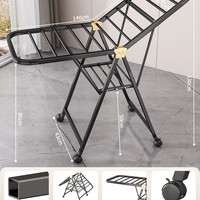 伊藤良品 折叠晾衣架阳台家用落地卧室晒衣架室内挂衣杆凉晒架子晒被子神器