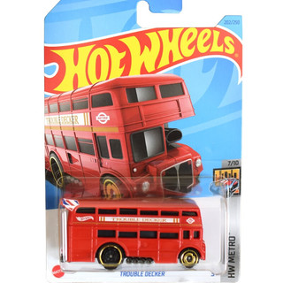 风火轮（HOT WHEELS）24C和23L批次风火轮火辣交通系列仿真合金车模收藏儿童玩具C4982 202号伦敦双层巴士