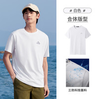 CAMEL骆驼男装T恤短袖夏季2025年透气纯色纯棉上衣女休闲潮打底衫 【纯棉】M13BAQR045C5 白色 L