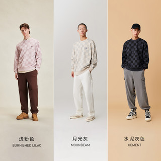 杰克琼斯秋季潮宽松纯棉棋盘格满印圆领卫衣LOGO刺绣男装外套