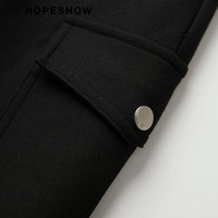 红袖奥莱秋季女装前开叉后松紧一粒扣半身裙 黑050 M