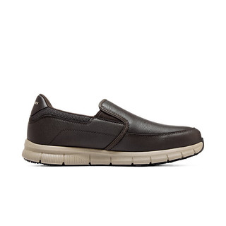 斯凯奇（SKECHERS）男鞋春懒人一脚蹬商务通勤鞋软底防滑休闲工作鞋77157 巧克力色/CHOC 45