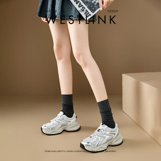 西遇老爹鞋女2025新款秋季复古ins潮大底休闲增高厚底运动鞋  /6/8/9预售3月13）