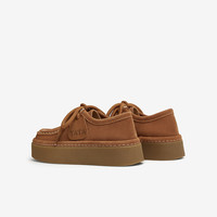 TATA他她厚底复古勃肯鞋女鞋真皮棕色休闲单鞋2025春CZG01AM5 灰驼 37