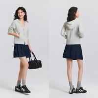 森马外套女短款修身显瘦针织夹克25春秋收腰连帽上衣109125108002