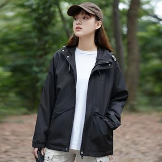 女式连帽休闲夹克秋冬季百搭防风冲锋衣宽松运动外套显瘦女上衣