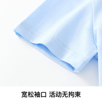 精典泰迪男童短袖T恤儿童夏装薄款上衣中小童装半袖宝宝衣服 冰晶蓝 140