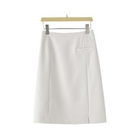 晚白【断码直降】新款百搭简约小个子短款休闲减龄纯色气质A字半身裙 杏色 XL