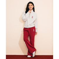 ABERCROMBIE & FITCH女装25春季抓绒红色美式复古半拉链运动卫衣KI152-4233 奶油白 L (165/104A)