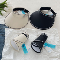 UPF50+夏季大帽檐防晒帽女uv防紫外线2025遮阳帽子骑车太阳帽 米白色