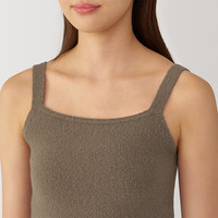 无印良品(無印良品 MUJI)女式 棉混软糯针织 吊带背心 女士女款 FCA08A4A 深咖啡色 L (165/88A)