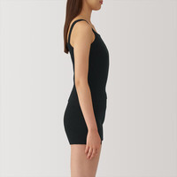 无印良品(無印良品 MUJI)女式 棉混软糯针织 吊带背心 女士女款 FCA08A4A 黑色 L (165/88A)