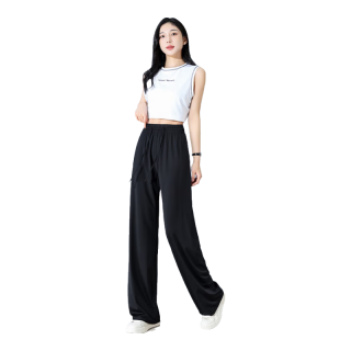 FitonTon窄版冰丝防晒阔腿裤女夏凉凉裤薄款高腰垂感显瘦直筒休闲裤