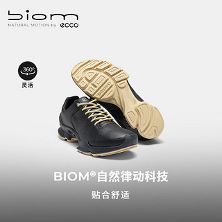 爱步（ECCO） BIOM C 25年早春牛皮运动鞋男 健步800464 午夜蓝/沙色43